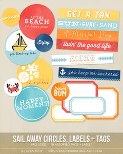 Image of *NEW* Sail Away Circles, Labels + Tags (Digital)