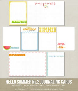 Image of *NEW* Hello Summer No.2 Journaling Cards (Digital)