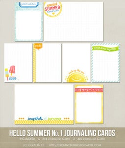Image of *NEW* Hello Summer No.1 Journaling Cards (Digital)