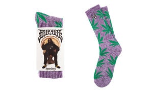 Image of HUF Plantlife Socks - HUF X Snoop 420 PURPLE