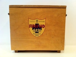 Image of VINTAGE WOODEN FIRST AID CABINET WALLACE & CAMERON