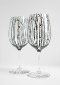 Image of Birch Tree Toasting Glasses - Set of 2 Hand Painted Personalized Wine Glasses