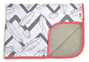 Image of Deluxe organic cotton blanket- grey feathers