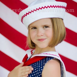 Image of Seaside Sailor Hat Pattern - newborn through 8 years - PDF download