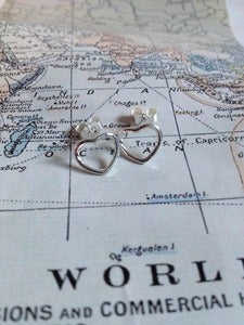 Image of Fine Heart Earrings Sterling Silver