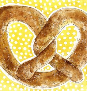 Image of NYC Loveheart Pretzel Giclee Print