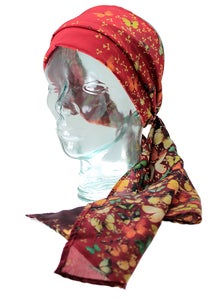 Image of Lily Greenwood 100% Silk Scarf - Butterflies on Red