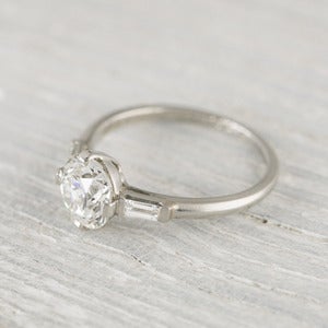 Image of 1.02 Carat Old European Cut Art Deco Diamond Engagement Ring