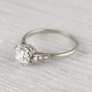 Image of 1.50 Carat Cushion Cut Vintage Diamond Engagement Ring