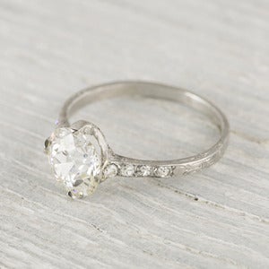Image of 1.59 Carat Vintage Old Mine Cut Diamond Engagement Ring