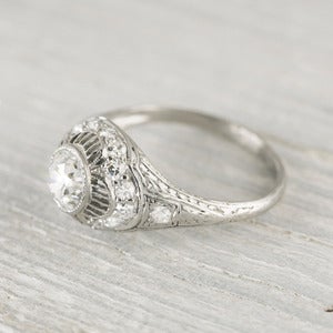 Image of .74  Carat Vintage Art Deco Engagement Ring