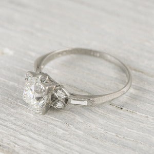 Image of 1.36 Carat Vintage Old European Cut Diamond Engagement Ring