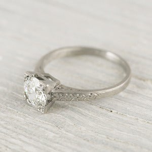 Image of .95 Carat Vintage Art Deco Solitaire Engagement Ring