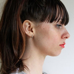Image of Silver Half Hoops