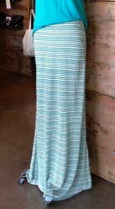 Image of Slit Striped Maxi Skirt