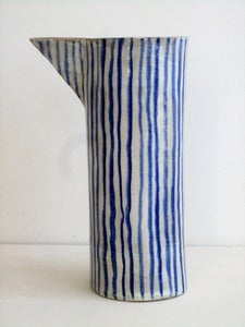 Image of blue and white stoneware beaker