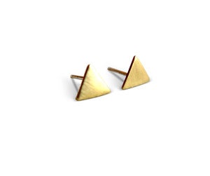 Image of Tiny Triangle Studs Brass
