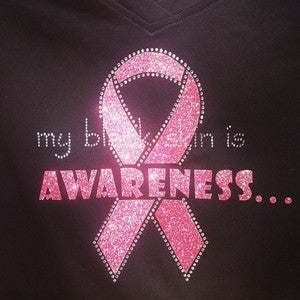 Image of "my black skin is AWARENESS..." rhinestones and foil tee