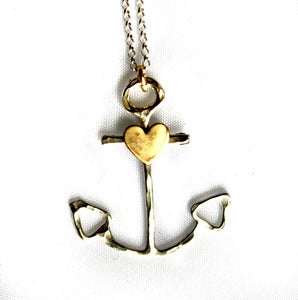 Image of Silver Anchor with Heart
