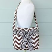 Image of mini messenger bag - chocolate chevron 