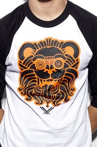 Image of LIONO Giant's Baseball 3/4 Sleeve Tee in Wht/Blk