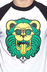 Image of LIONO A's Baseball 3/4 Sleeve Tee in Wht/Blk