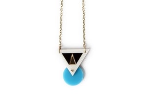 Image of Molecular triangle necklace – Turquoise 