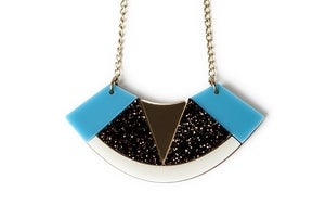 Image of Deco fan necklace – Turquoise 