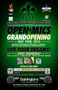 Image of L.I.F.E. OPEN MICS STARTS 7/10/13 @ BARRINGTON'S 