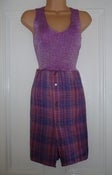 Image of Purple checked shirt dress