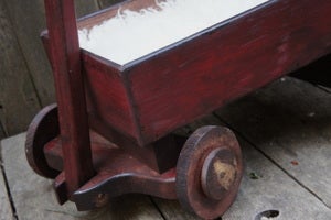 Image of Hand Made, Roughly Painted and Distressed "Red Wagon"