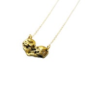 Image of Kissing Skulls Heart Necklace