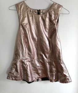Image of Sportsgirl metallic pewter peplum top