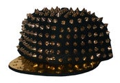 Image of Studded Spike Snapback Hat In Black