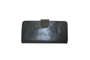 Image of Plain Flat Thin Slim Button Clutch Wallet