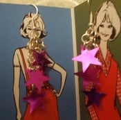 Image of fuscia starfall earrings