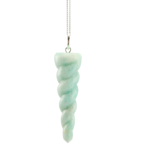 Image of Legend. Amazonite Unicorn Horn Necklsce