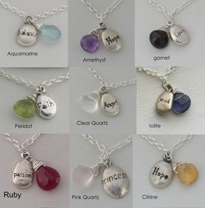 Image of DESIGN YOUR OWN Sterling Silver Charm and Gemstone Necklace