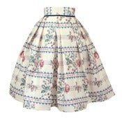 Floral Stripe Full Skirt ONE OF A KIND