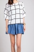 Image of Be Square Grid Blouse