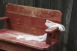 Image of Naturally distressed Vintage Children's Park Bench