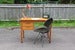 Image of Vintage Danish teak small single pedestal desk, designed circa 1960/70