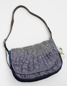 Image of large tough ruffles shoulder bag in blue-greys
