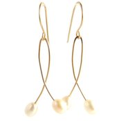 Image of White pearl doubles earrings - Momi Twins