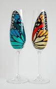 Image of Butterfly Wing Champagne Flutes - Set of 2 Personalized Painted Flutes
