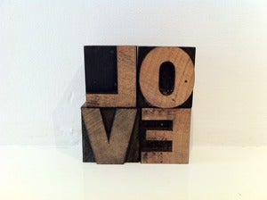 Image of VINTAGE LETTERPRESS PRINTING BLOCKS LOVE