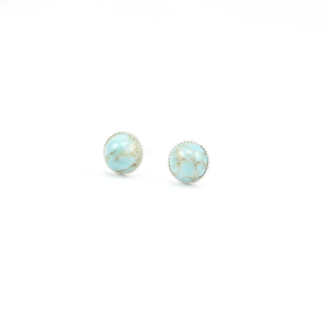 Image of Tiny Pale Turquoise Stone Earrings
