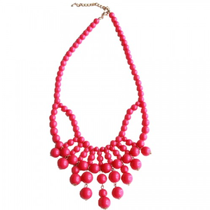 Image of Hot Pink Bead Bauble Necklace