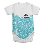 Bigger Boat baby bodysuit - turquoise