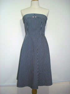 Image of 'Lucky Diamonds' dress - Blue and White Stripe Nautical - with or without straps